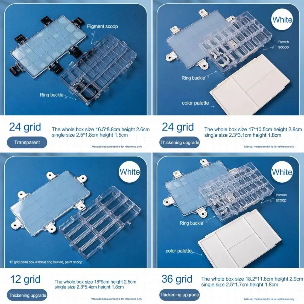 Airtight Watercolor Palette Tray – 12/24/36 Wells Leakproof Paint Palette Tray HIP