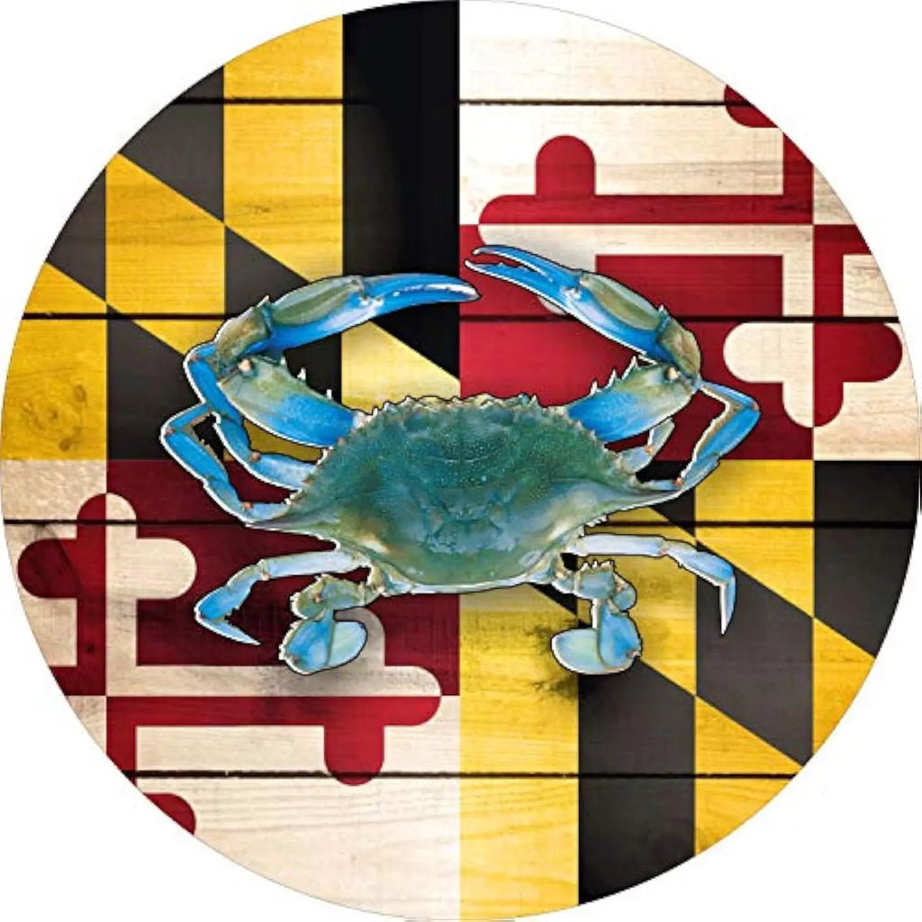 Maryland Blue Crab Flag Spare Tire Cover – SUV RV Truck Spare Tire Cover HIP Acquiesce 16 in