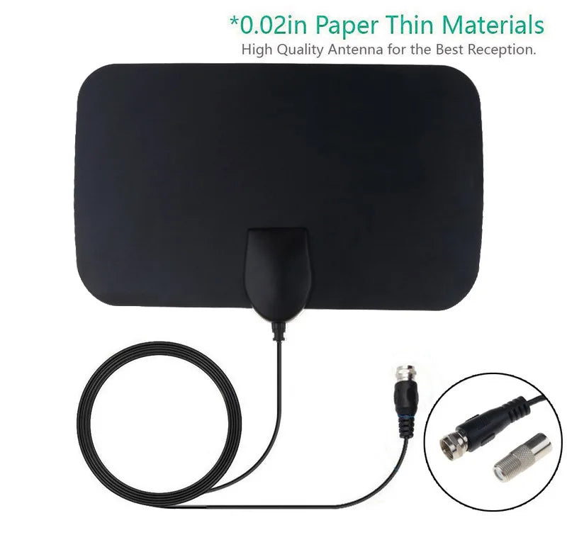 Flat Digital TV Antenna with High Gain Signal Booster – Home & RV Digital TV Antenna HIP