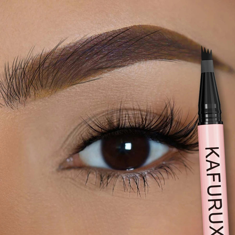 KAFURUX 4-Point Waterproof Liquid Eyebrow Pencil – Long Lasting Liquid Eyebrow Pencil HIP