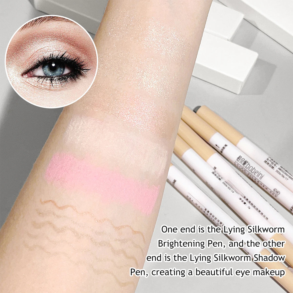 Double-Ended Silkworm Eye Pen – Matte & Glitter Highlight Eye Highlighter Pen HIP