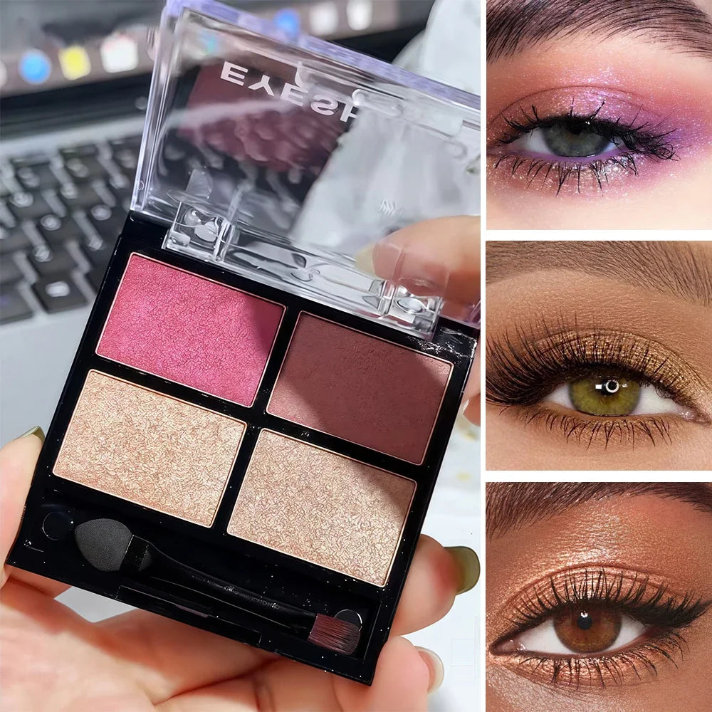 Fit Colors 4-Shade Earth Tone Eyeshadow Palette | Matte & Shimmer Eyeshadow Palette HIP