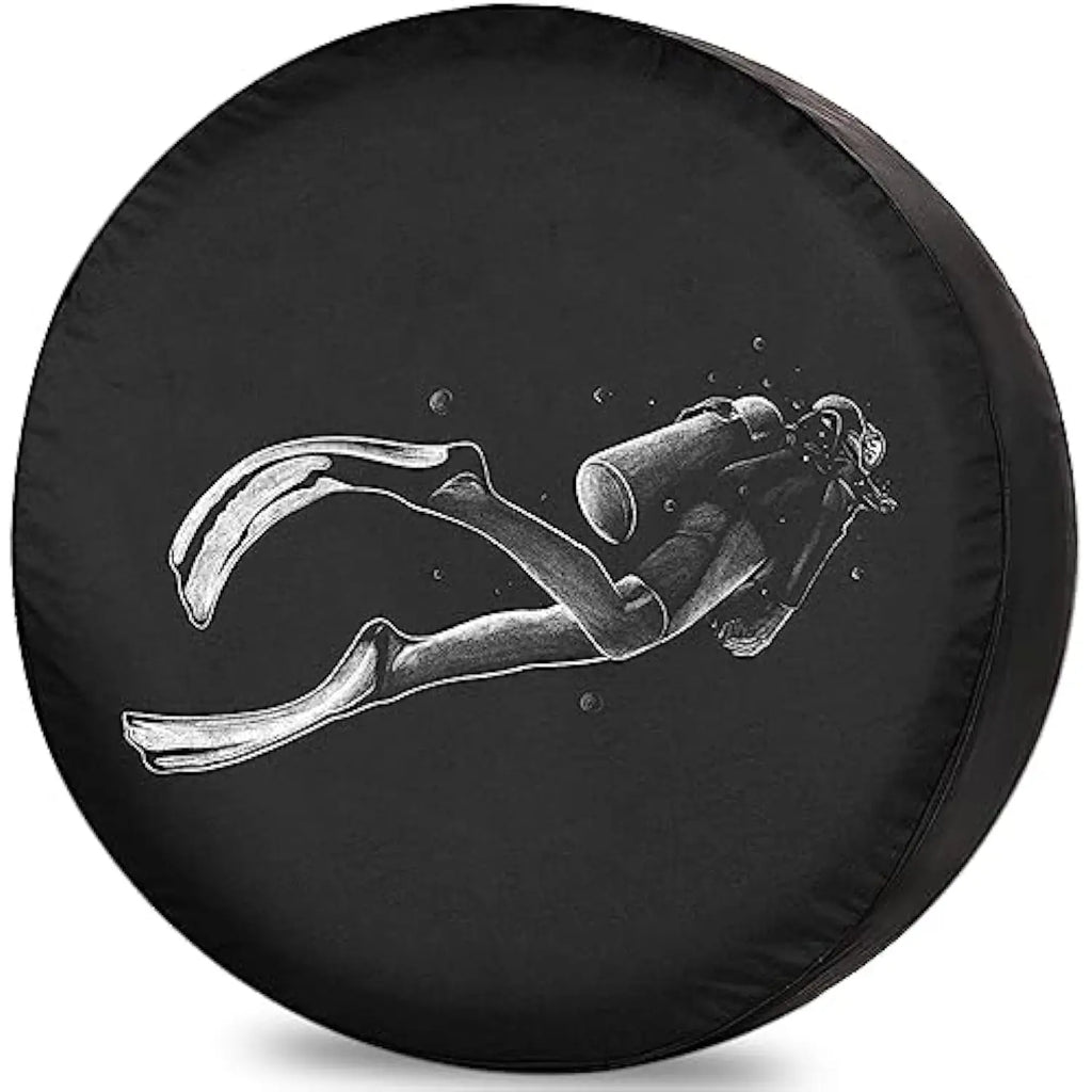 Scuba Diver Spare Tire Cover – Waterproof Polyester RV & SUV Spare Tire Cover HIP Acquiesce 17 in