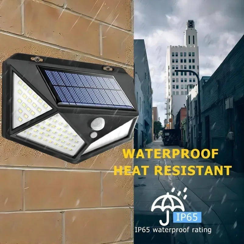 100 LED Solar Motion Sensor Wall Light – IP65 Outdoor Solar Wall Light HIP
