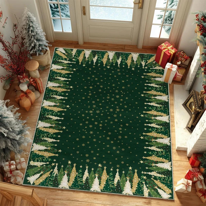 Large Christmas Snowflake Rug – Soft, Non-Slip & Washable Holiday Area Rug HIP