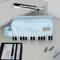 Kawaii Piano Key Polka Dot Pencil Case – Large Capacity Pen Bag Pencil Case HIP Blue
