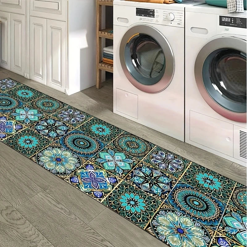 Mandala Runner Rug – Machine Washable, Non-Slip Floor Mat Runner Rug HIP