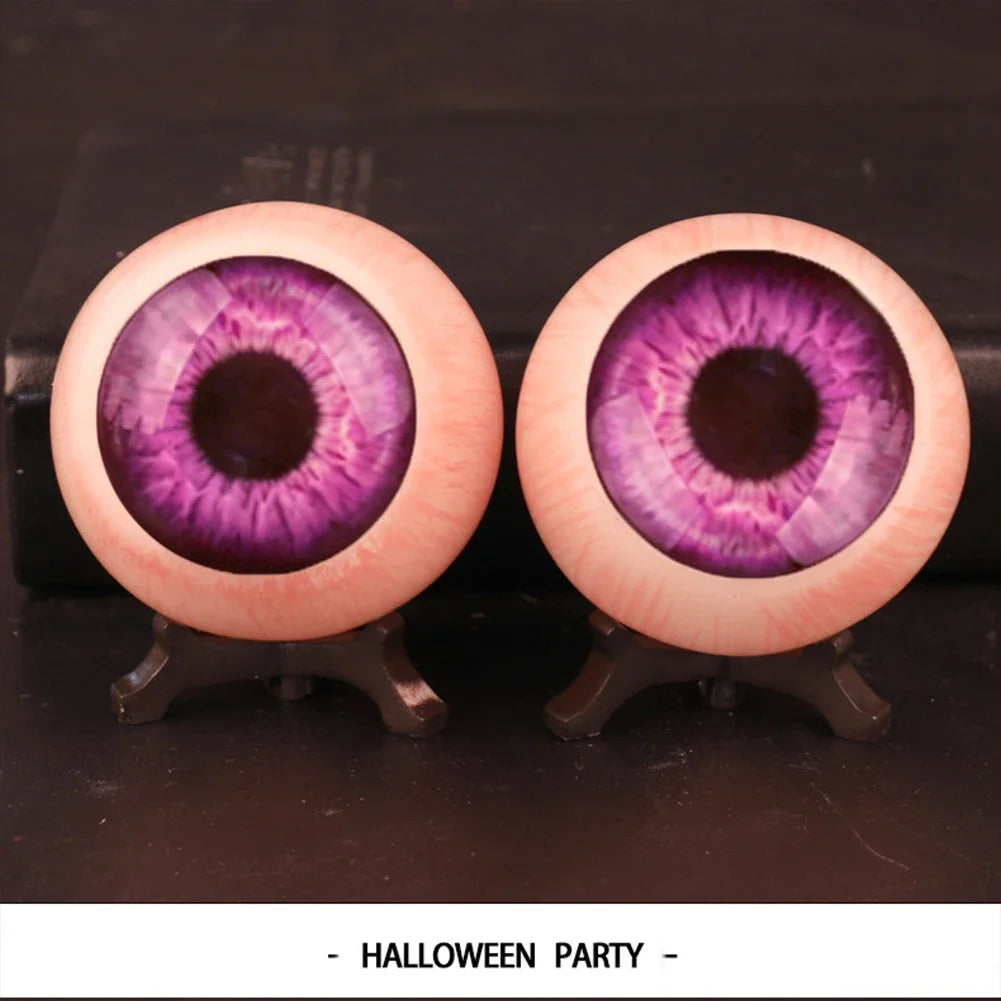Gothic Creepy Purple Eyeball Realistic 3D Monster Human Eyeball Resin Figurine With Display Stand Desktop Home Ornament Decor HIP