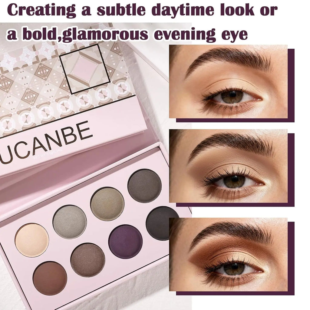 UCANBE 8-Color Eyeshadow Palette – Nude Smokey Earthy Tones Eyeshadow Palette HIP