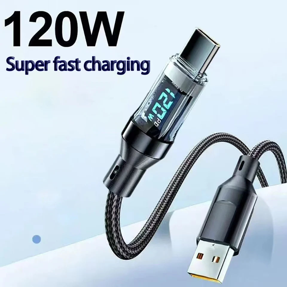 120W USB-C Fast Charging Cable with Digital Display | HIP USB-C Charging Cable HIP