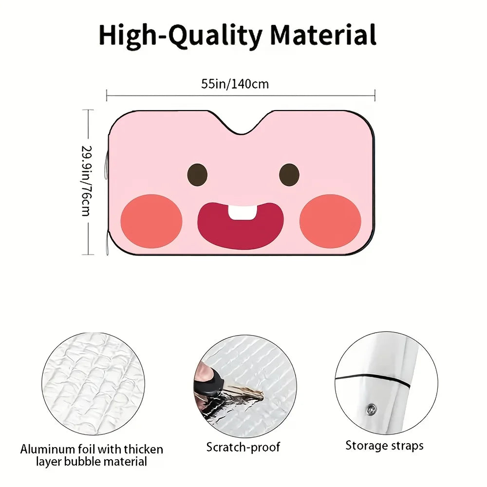 Cute Blush Character Car Windshield Sunshade – Quick Install Car Windshield Sunshade HIP