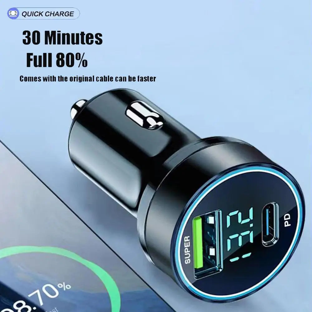 PD 20W Car Charger Super Fast Charge Adapter Type C USB 120W Portable For IPhone 14 Pro Max 13 12 11 IPad Airpods OnePlus HIP