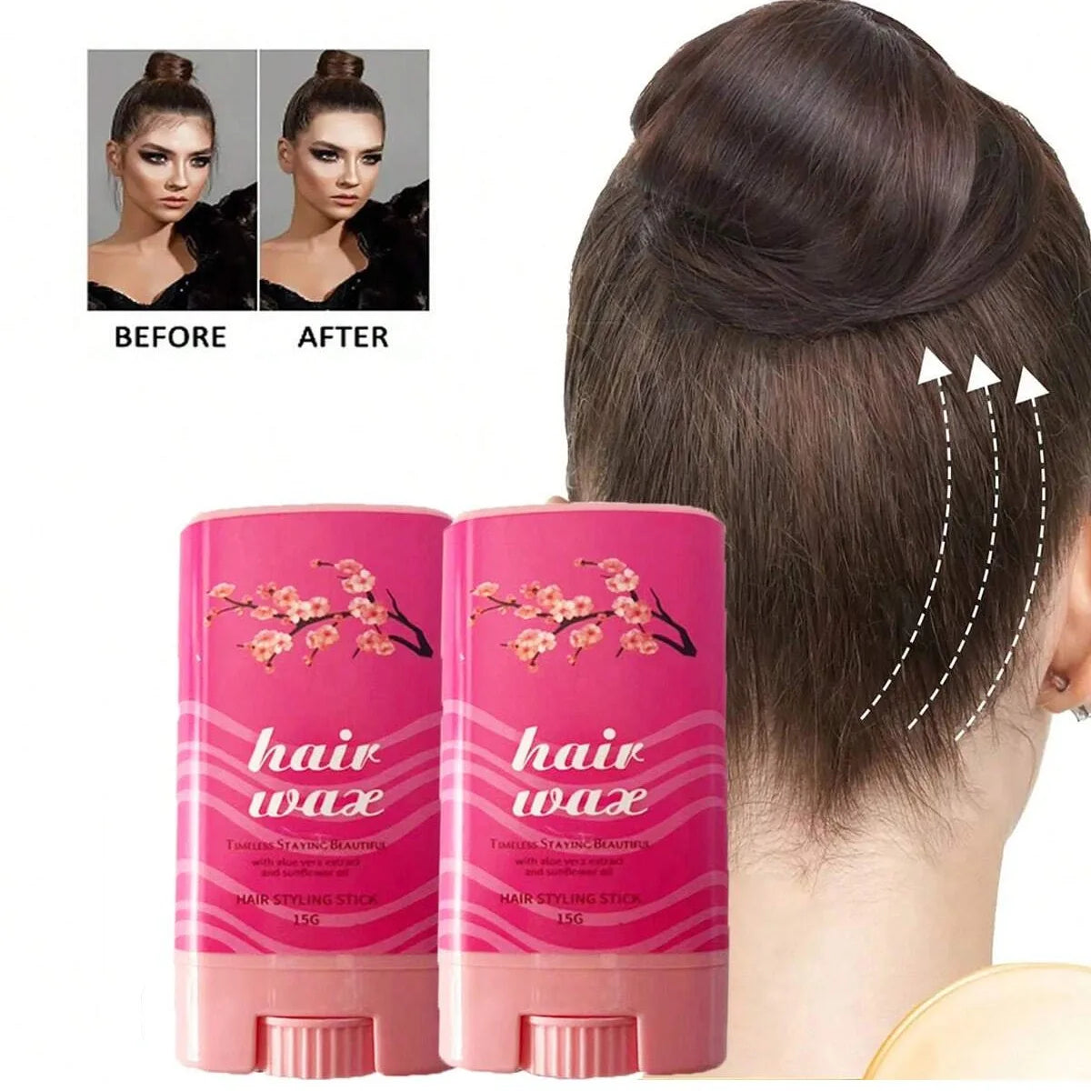 LUXURYTO Hair Wax Stick – Non-Greasy Flyaway Control Hair Wax Stick HIP
