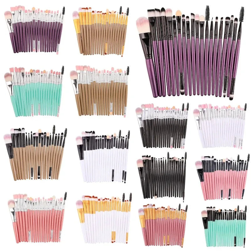 RUZOFO 20-Pc Double-Ended Soft Bristle Makeup Brush Set Makeup Brush Set HIP