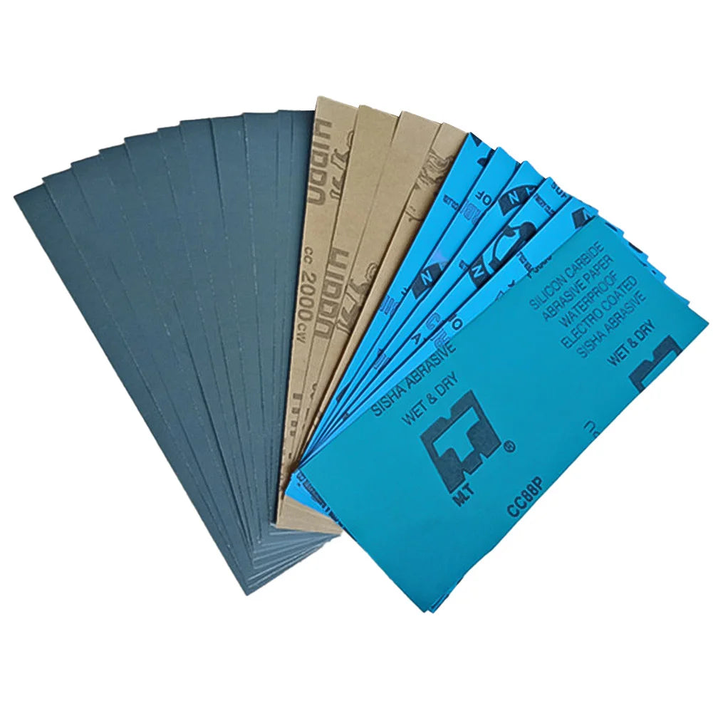 5pcs Water Sandpaper Papers Soft Paper Base 2000 2500 3000 5000 7000 Car Paint Mixed Assorted Grit Wet and Dry Sandpaper HIP