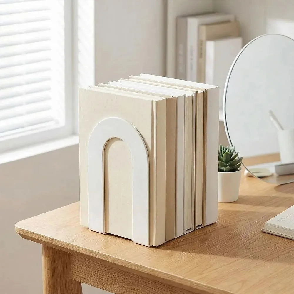 L-Shaped Metal Bookends – Non-Slip Desk Book Stand, 2 PCS Metal Bookends HIP