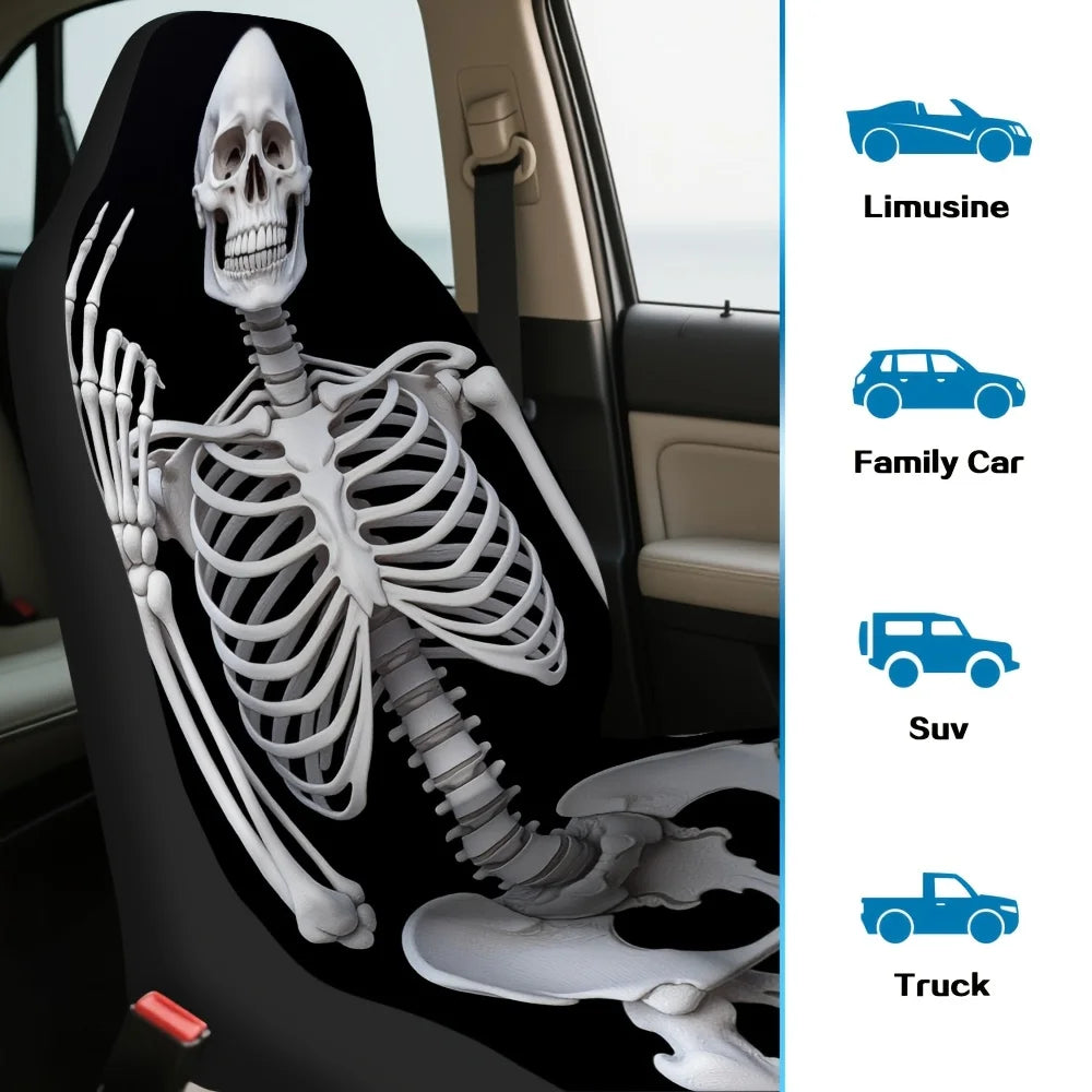 Skeleton Rock Car Seat Covers Set of 2 – Universal Fit Car Seat Covers HIP