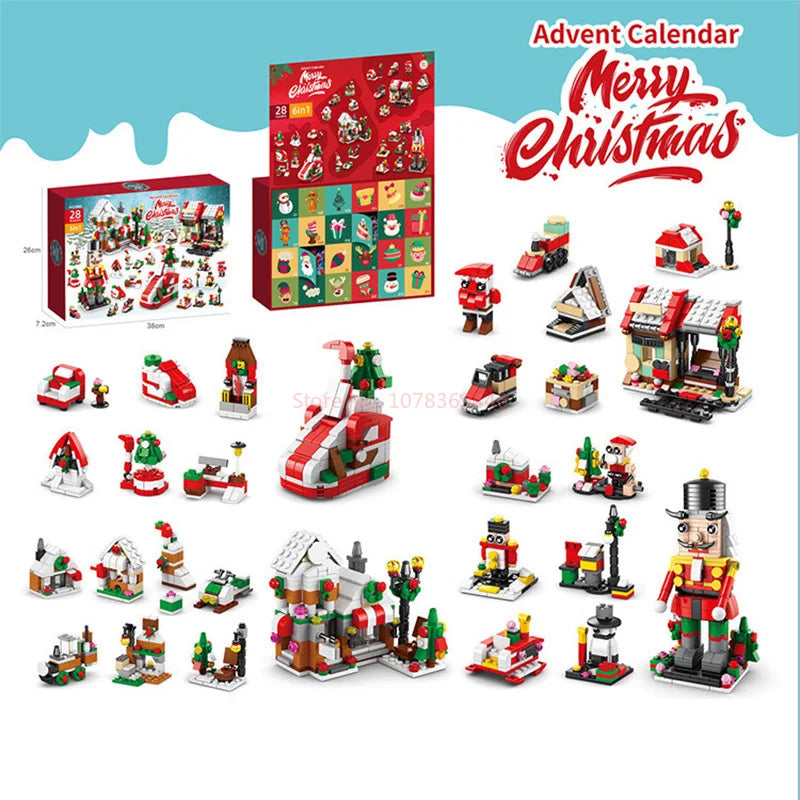 Christmas 24-Day Countdown Surprise Building Model Gift Set Building Model Set HIP