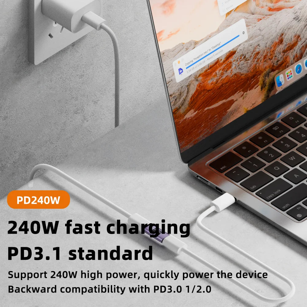 USB-C Female to Female Adapter PD 240W 80Gbps 16K 60Hz USB-C Adapter HIP