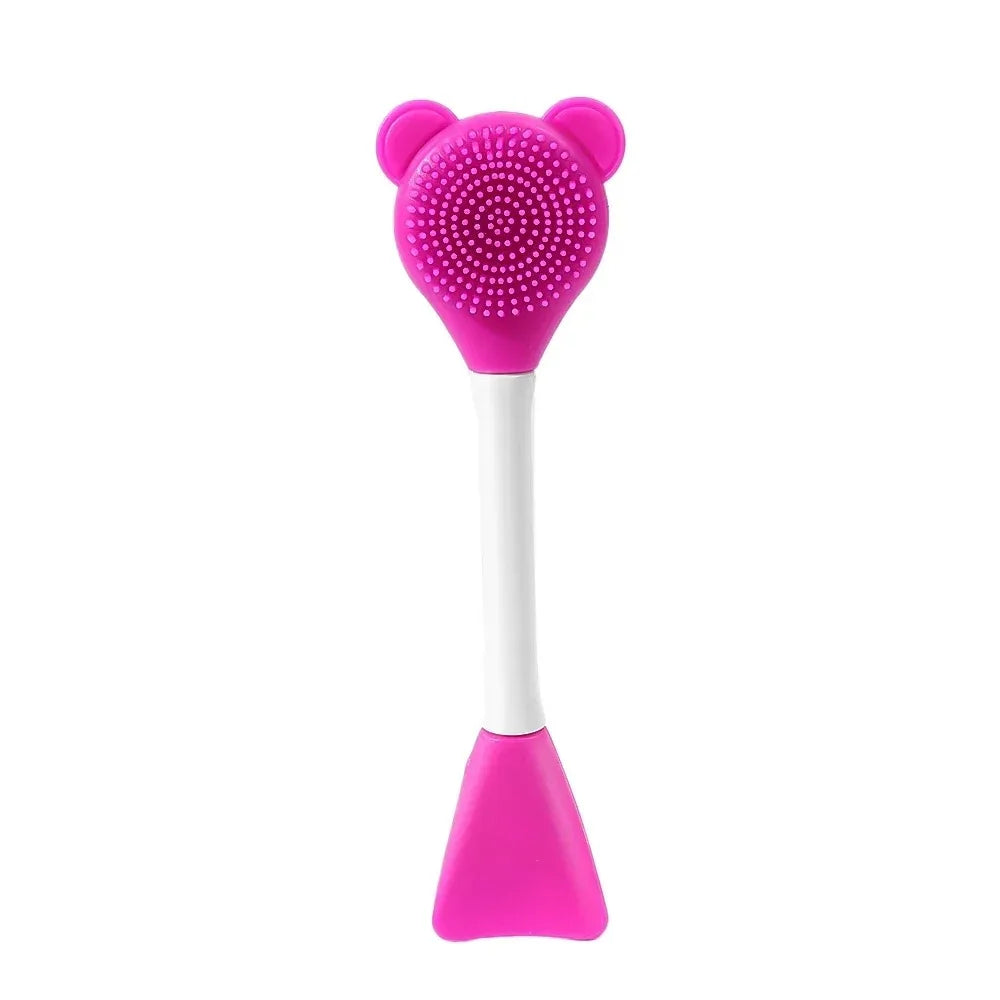 Silicone 2-in-1 Facial Cleansing & Mask Brush | Exfoliating Facial Cleansing Brush HIP C717-rose red 1pcs
