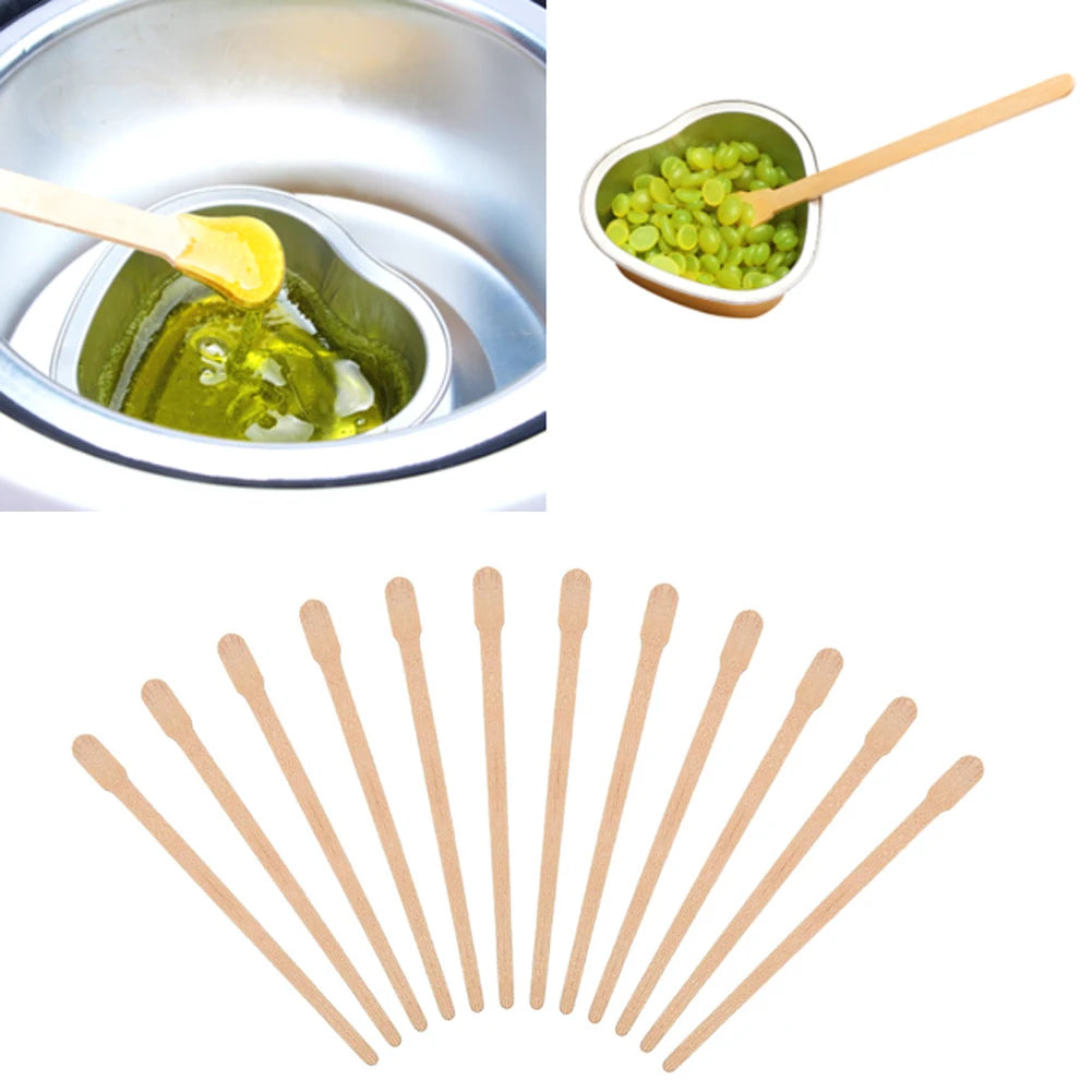 100-Pack Disposable Wooden Wax Applicator Spatulas | Hair Removal Wax Applicator Spatulas HIP