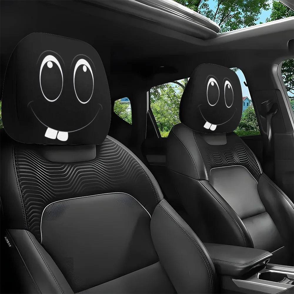 2-Pack Quirky Big-Eyed Car Headrest Covers – Universal Fit Car Headrest Covers HIP