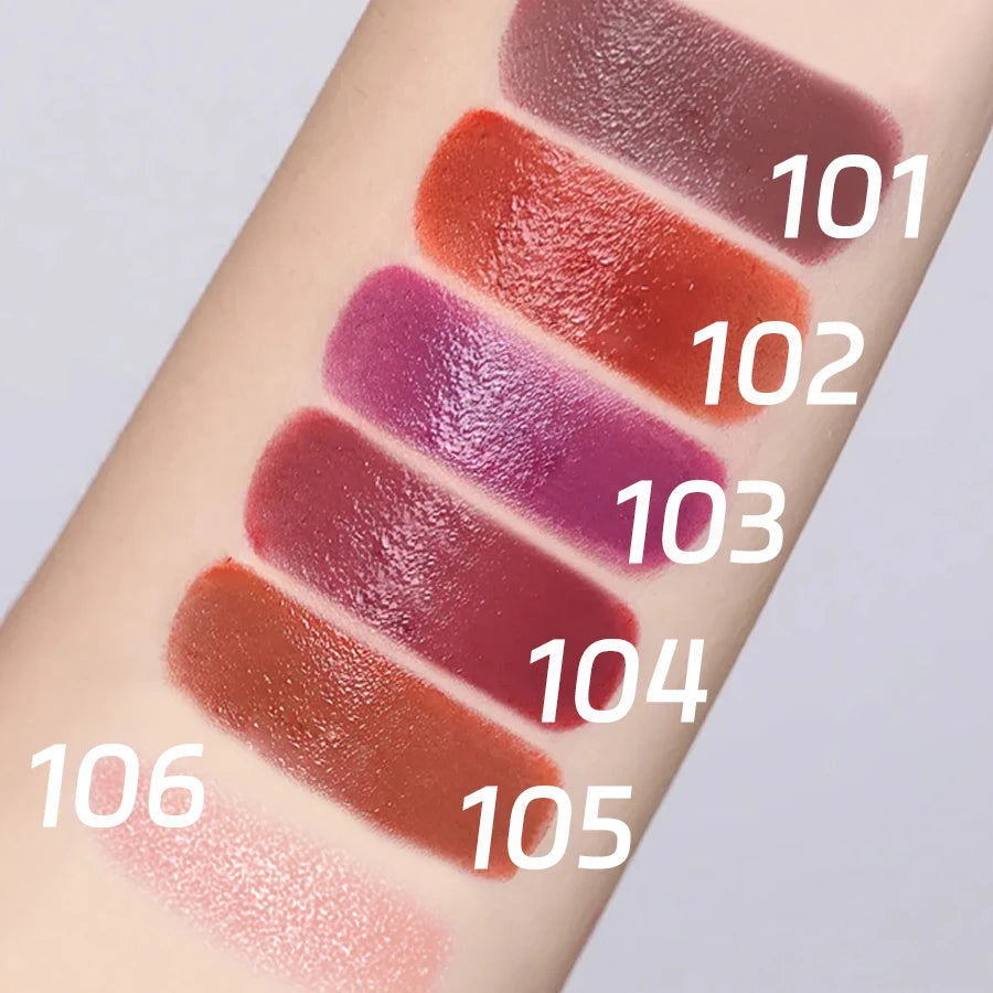 6Colors Makeup Blush Stick Lip Tinted Cooling Water Jelly Tint Jelly Blush Stick Bronzer Cheek and Nose Grooming Matte Blush HIP