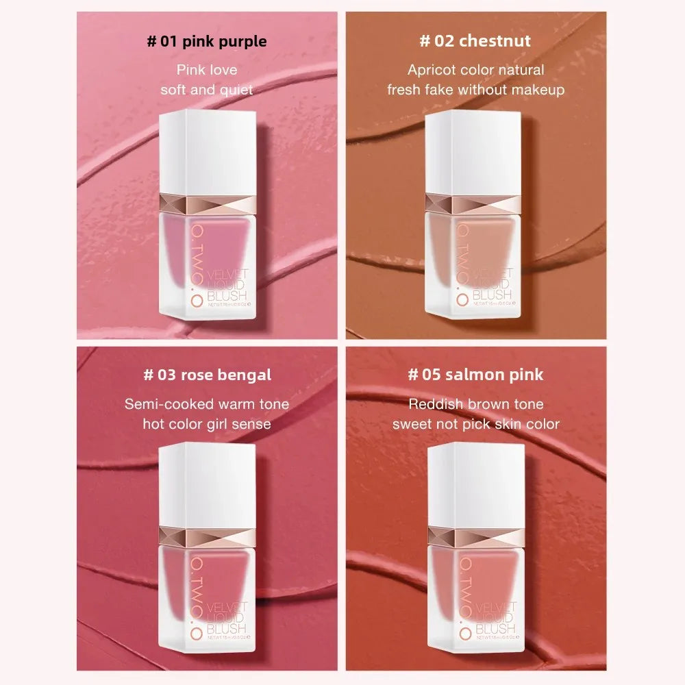 O.TWO.O Liquid Blush – 4 Shades, High Pigment, Long Lasting Liquid Blush HIP