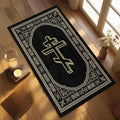 Greek Key Orthodox Cross Area Rug | Christian Prayer Mat Decorative Area Rug HIP 4 50x80cm-Felt