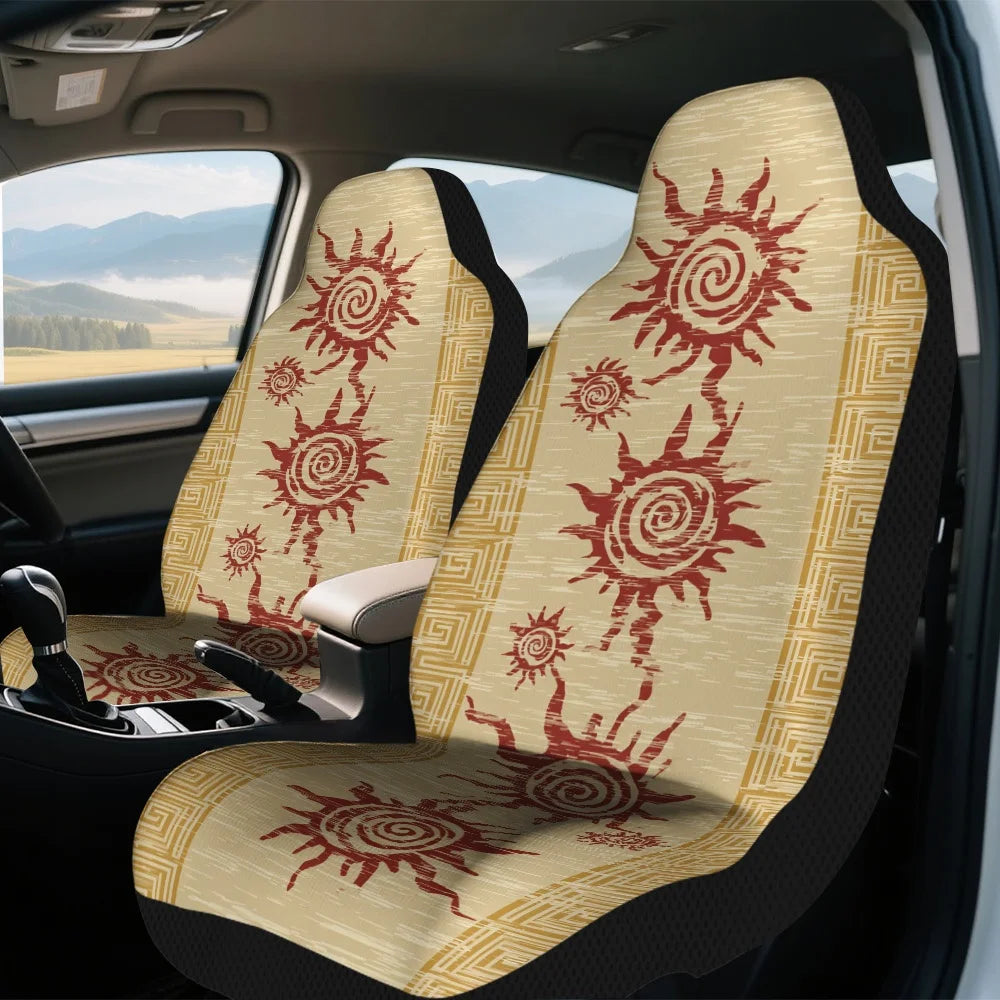 Ancient Greek Spiral Sun Car Seat Covers – Universal Fit 2-Pc Car Seat Covers HIP 1