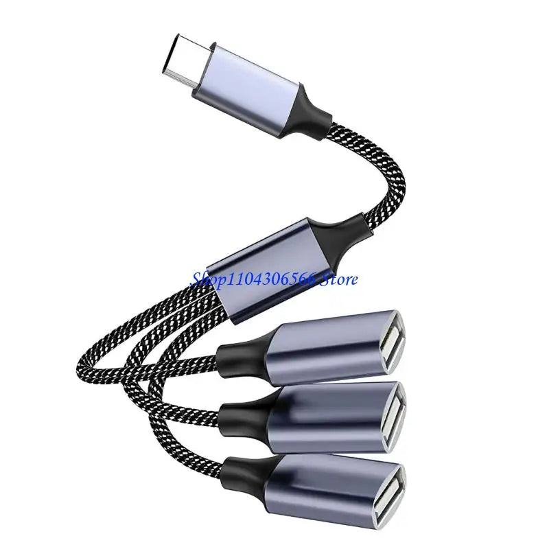 USB 2.0 Extension Cable 1-to-3 Hub | USB-A & USB-C – 30cm USB Extension Cable HIP type2 CN