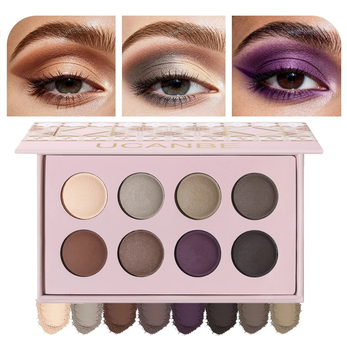 UCANBE 8-Color Eyeshadow Palette – Nude Smokey Earthy Tones Eyeshadow Palette HIP