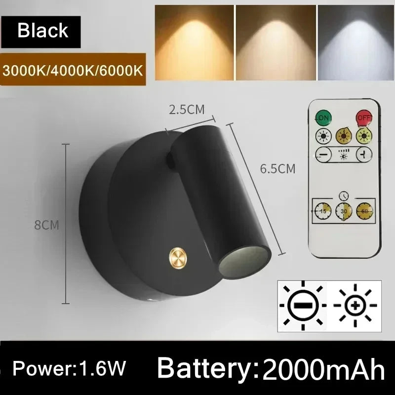 Dimmable LED Wall Light | Touch Switch & Magnetic Base | USB-C LED Wall Light HIP 2000-With Control 1 3000K-4000K-6000K DC5V