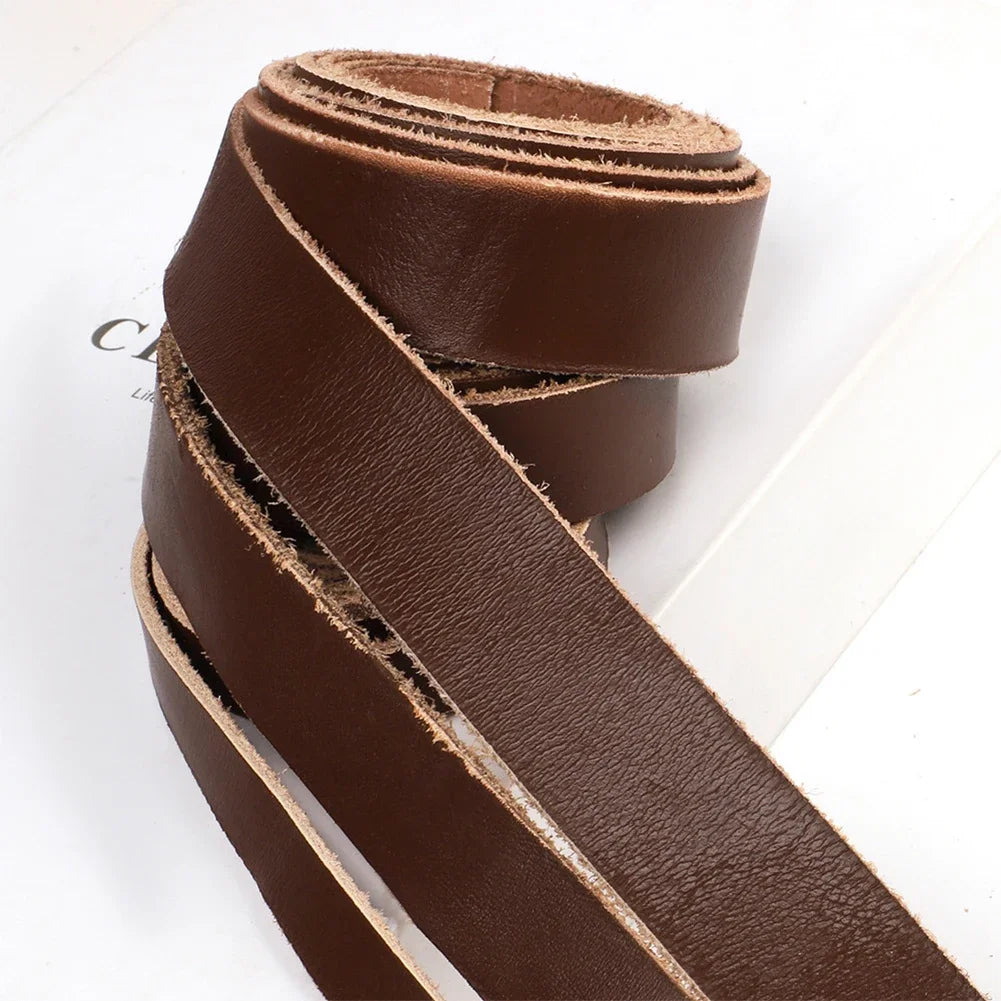 2 Meters DIY Leather Crafts Straps Strips for Bag Accessories Belt Handle Crafts Making 0.6/1/1.2/2/2.5cm Wide Durable Sturdy HIP