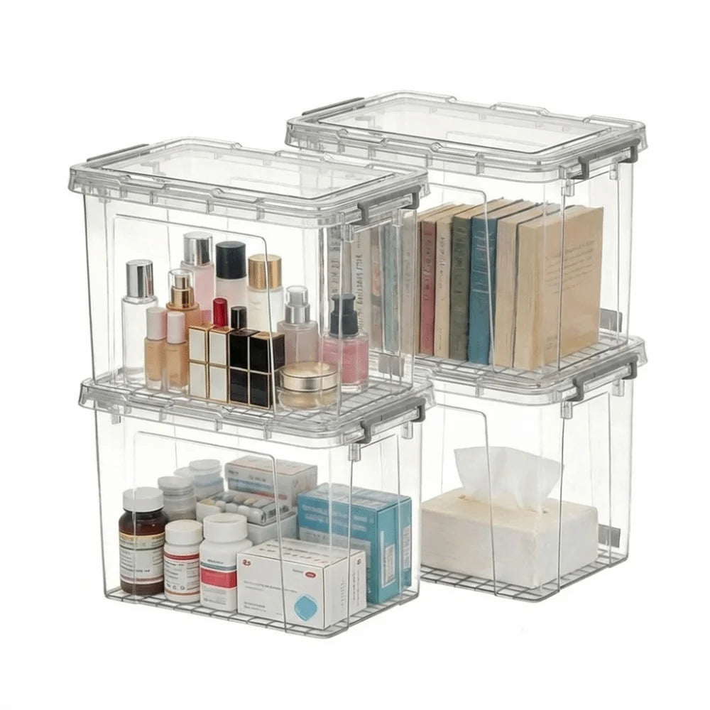 Clear Storage Bins with Lids & Latches – BPA-Free Organizer Storage Bins HIP