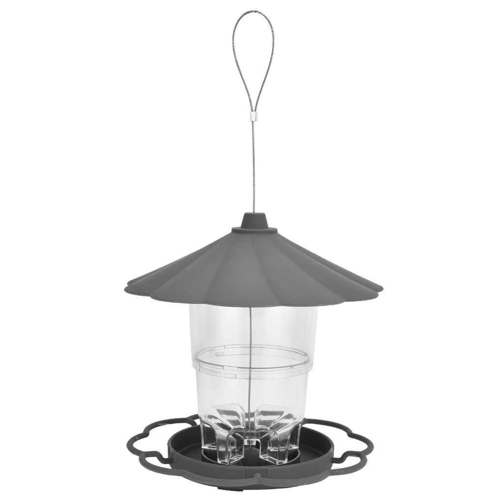 Garden Gazebo Hanging Wild Bird Feeder Outdoor Container With Hang Rope Pet Bird Feeding House Type Bird Feeder HIP WHITE
