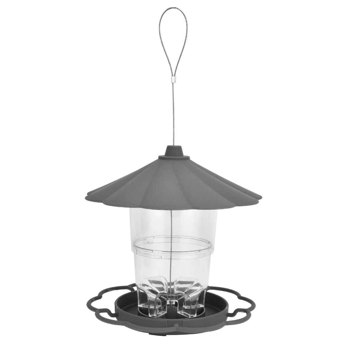 Garden Gazebo Hanging Wild Bird Feeder Outdoor Container With Hang Rope Pet Bird Feeding House Type Bird Feeder HIP WHITE