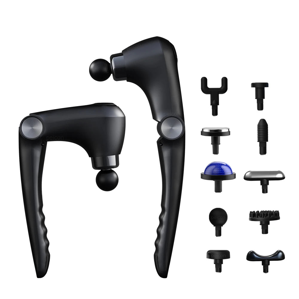 Peicon Fascia Massage Gun – 9-Speed, Hot & Cold, 10 Heads Percussion Massage Gun HIP Black China Mainland
