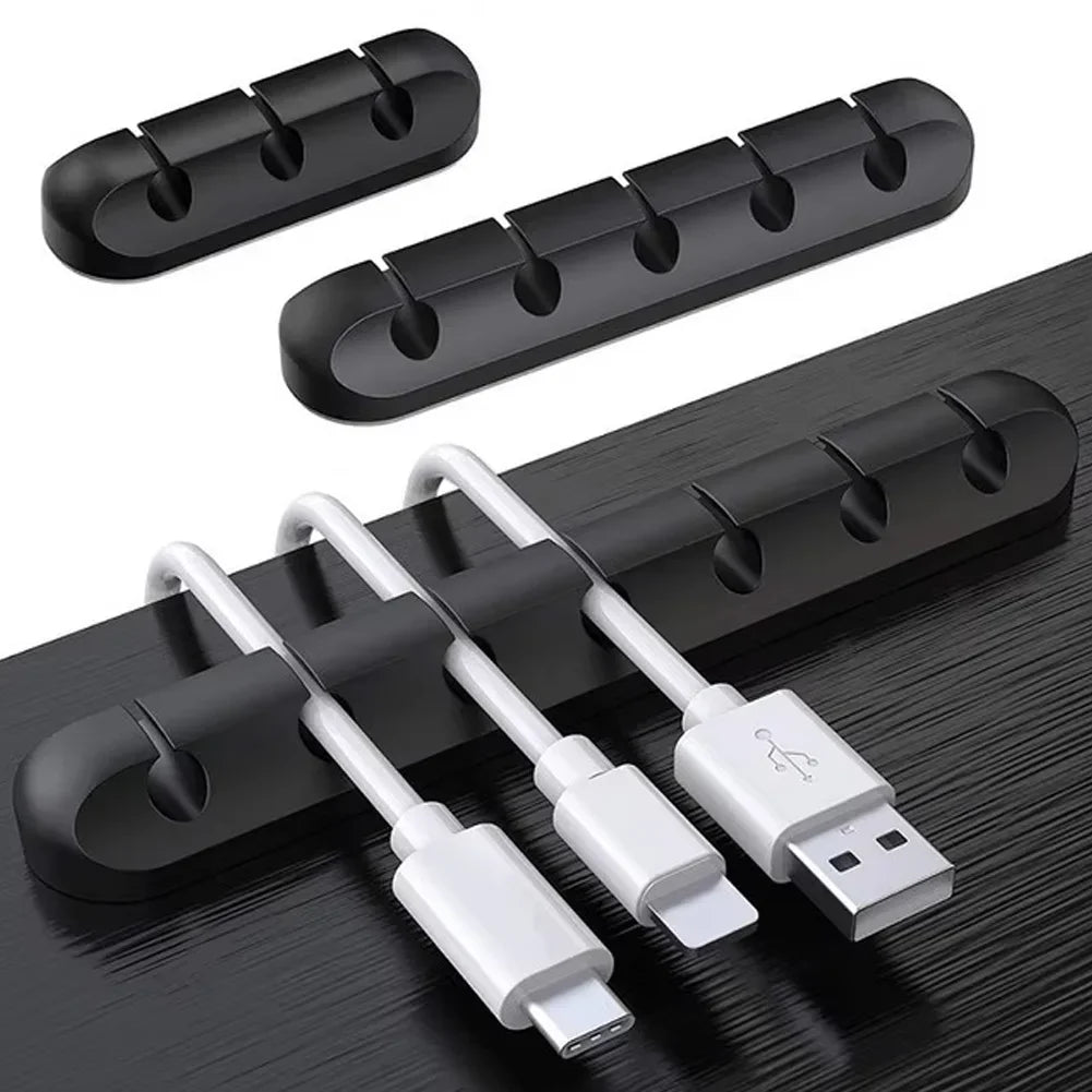 Self Adhesive Wire Management Clips Silicone Cable Cord Organizer USB Cable Winder for Mouse Keyboard Headset Car Phone HIP