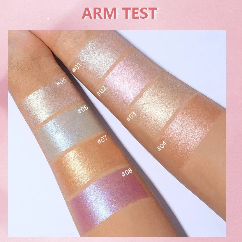 Makeup Highlighting Powder Pearlescent Glitter Highlighter Bronzers Palette Waterproof Long-lasting Face Iluminador Maquiagem HIP