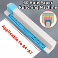 30-Hole Paper Punch Machine – Multi-Size Loose Leaf Puncher Manual Hole Punch HIP army green