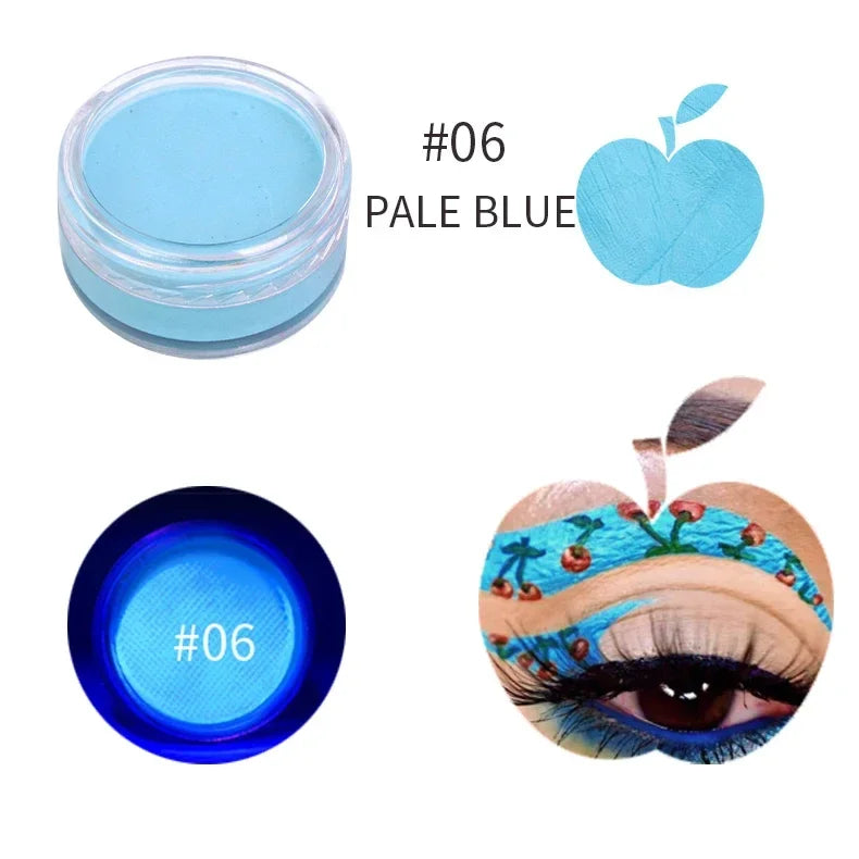 12Colors Eyeliner Cream Neon Colored Halloween Liner Eyeliner Pen Waterproof UV Blacklight Fluorescent Face Body Paint Makeup HIP 06 Water Painting