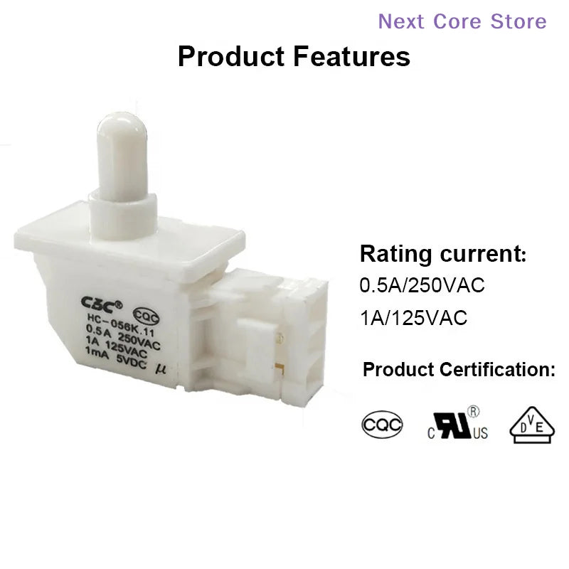 Refrigerator Door Light NC Push Button Switch | HIP Appliance Switch HIP
