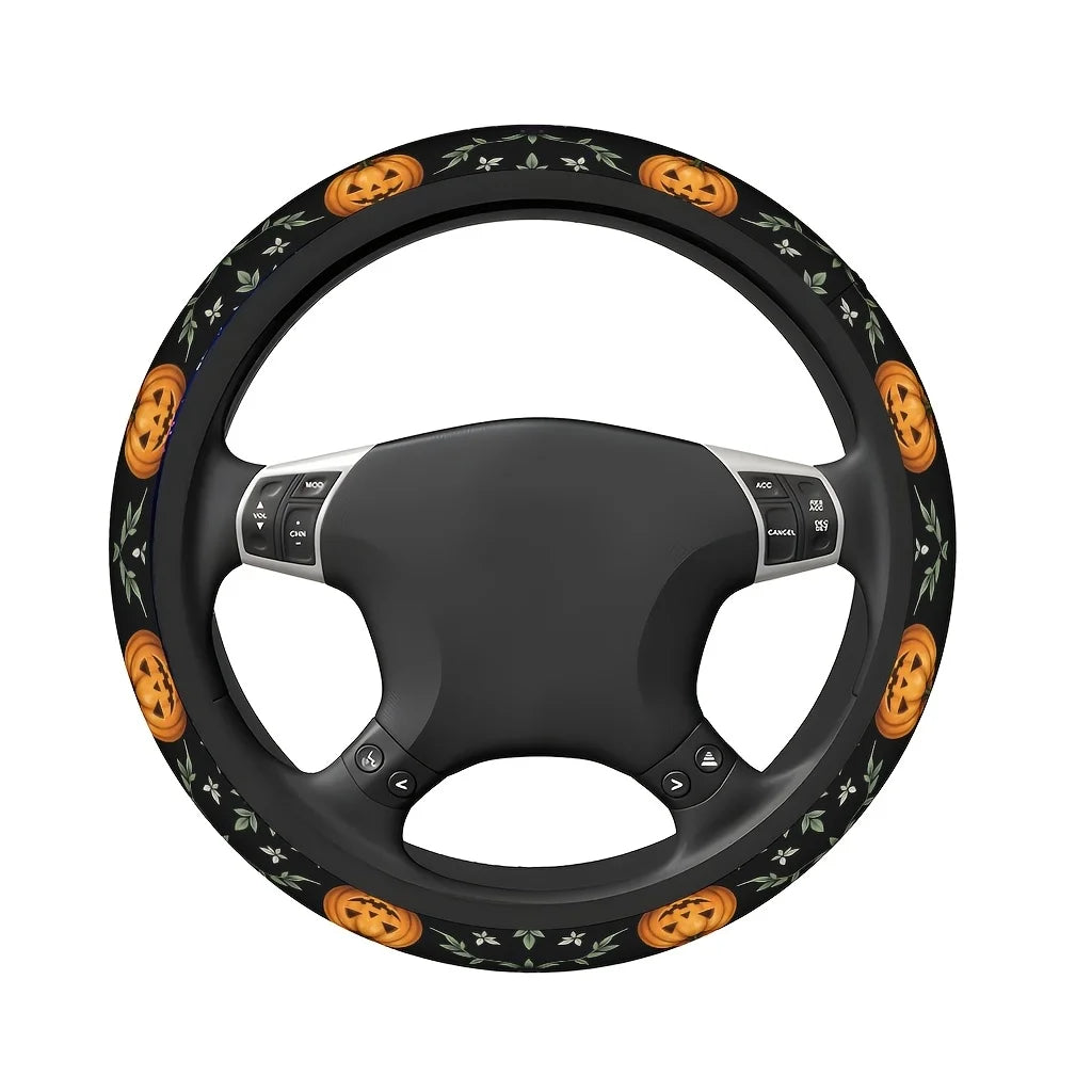 Halloween Pumpkin Bat Steering Wheel Cover – All Seasons Steering Wheel Cover HIP