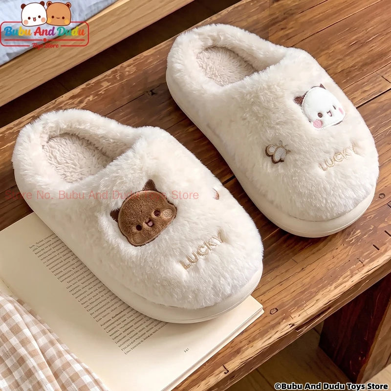 Bubu & Dudu Panda Plush Slippers – Kawaii Couples Gift Plush Character Slippers HIP