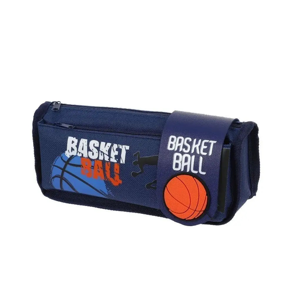 Large Canvas Pencil Case – Basketball Cartoon Pen Bag Canvas Pencil Case HIP
