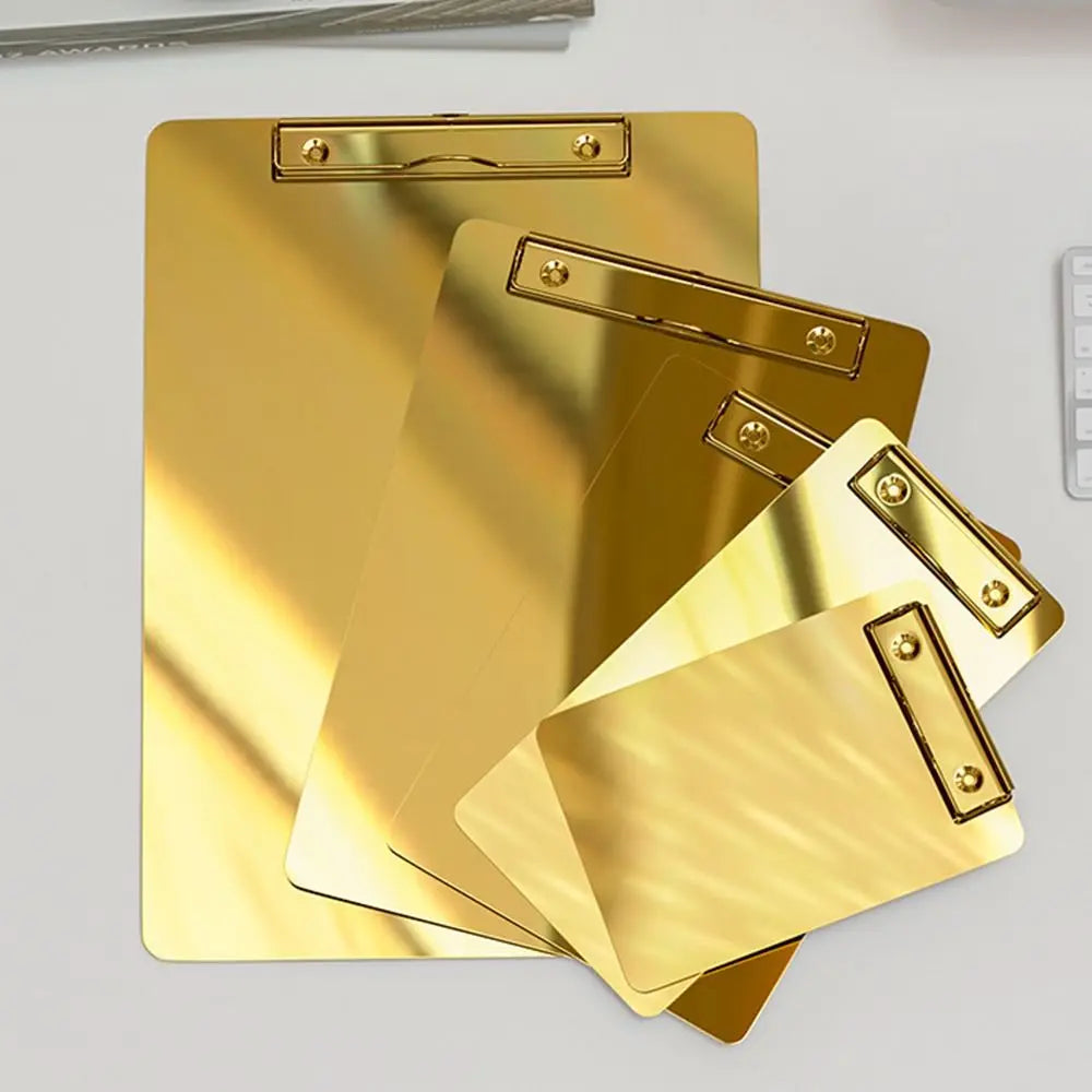 Stainless Steel A4/A5 Writing Clipboard – Gold & Silver Folder Writing Clipboard HIP