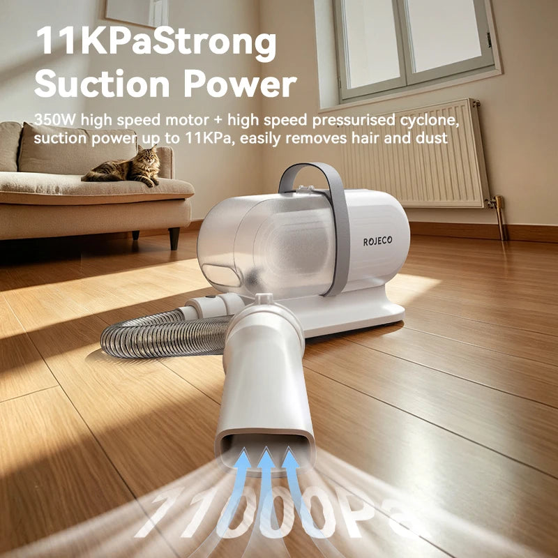 ROJECO Multifunction Pet Grooming Vacuum Kit 5 IN 1 Portable Cat Vacuum Cleaner For Dog Hair Vacuum Groomer Kit with 2L Dust Cup HIP