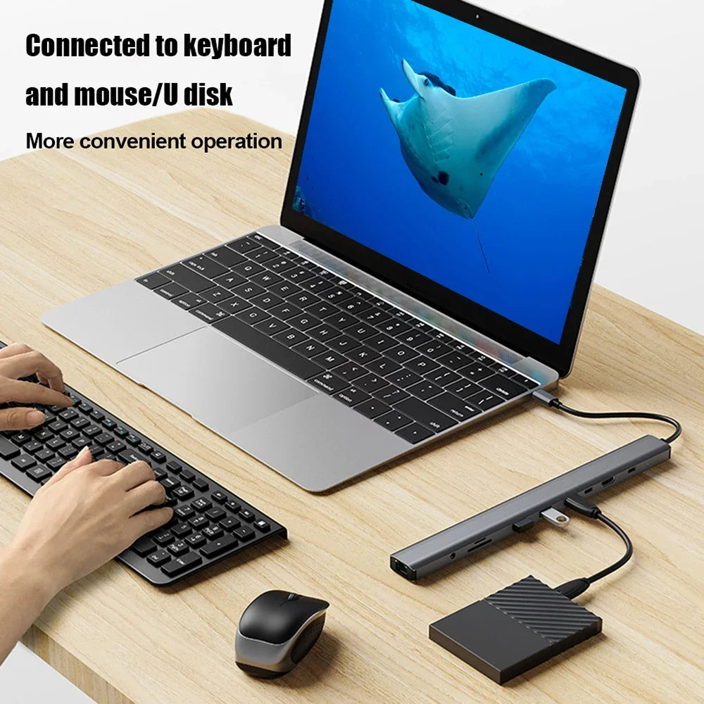 10-in-1 USB-C Docking Station – 4K HDMI, 100W PD, USB 3.0 USB-C Docking Station HIP