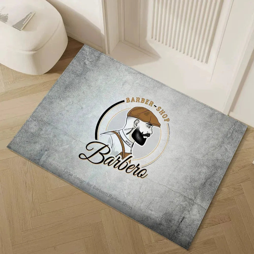 Barber Shop Printed Non-Slip Floor Mat – Hair Salon Rug Printed Floor Mat HIP 3 50x80cm-Felt